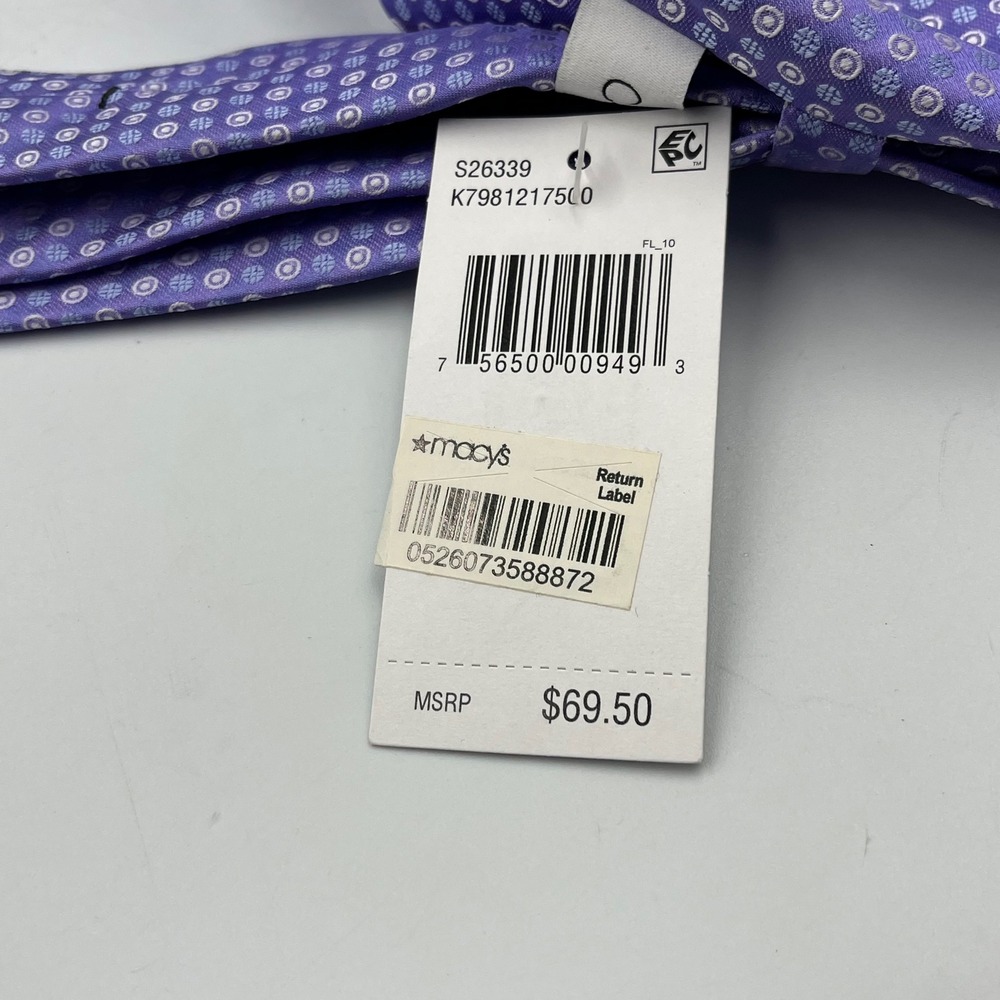 Calvin Klein Mens Purple Geometric Silk Blend Necktie K7981217500 NEW - Picture 6 of 11
